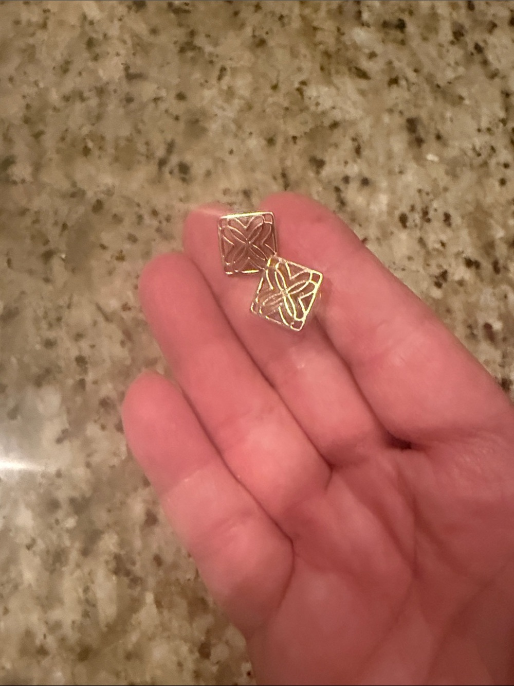 Kendra Scott Gold Square Filigree Stud Earrings - Picture 2 of 3